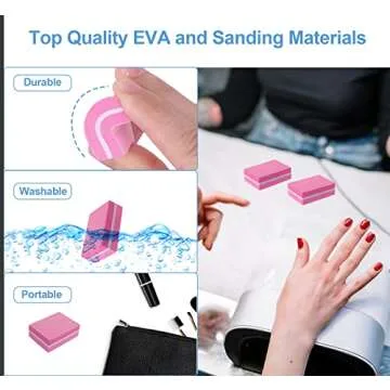 Nail Buffers (100 Pack), Mini Buffer Block Nail File for Acrylic and Natural Nails, 100/180 Grit Nail Buffer Block Bulk Buffing Blocks for Nail Buff Professional Manicure File Blocks Set Hot Pink