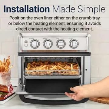 Air Fryer Oven Liners (4 Pack) Reusable Non-Stick Heat Resistant Toaster Oven Liner, Compatible with Ninja, Cuisinart, Emeril Lagasse & More, Air Fryer Mat, Toaster Oven Accessories, 12"x12"