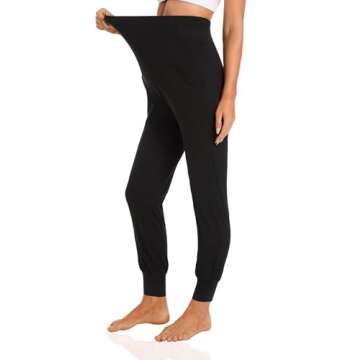 V VOCNI Women's Maternity Joggers Pants Maternity Activewear Jogger Track Cuff Sweatpants Over The B...