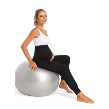 V VOCNI Women's Maternity Joggers Pants Maternity Activewear Jogger Track Cuff Sweatpants Over The Belly Stretchy Pregnancy Pants Black Small