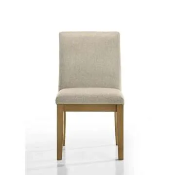 Lilola Home Jasper Set of 2 Driftwood Finish Beige Fabric 19" W Dining Chair
