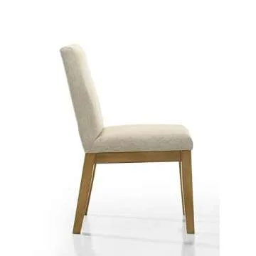 Lilola Home Jasper Set of 2 Driftwood Finish Beige Fabric 19" W Dining Chair