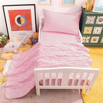 NTBAY Toddler Bedding Set - Cozy 4 Piece Crib Set for Kids