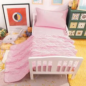 NTBAY Toddler Bedding Set - Cozy 4 Piece Crib Set for Kids