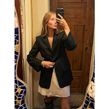 Febriajuce Women's Oversized Blazer Work Casual Elegant