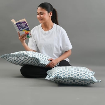 CPC Apatite Blue Ruffle Throw Pillow Covers for Stylish Decor