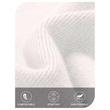 MEROKEETY Women's Winter Off Shoulder Bodycon Sweater Dress Formal Long Sleeve Elegant Cocktail Party Midi Maxi Dresses, White, Large