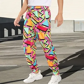 Retro 80s 90s Jogger Pants for Men Women Comfortable Stylish