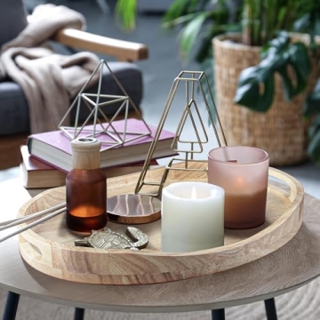 Elegant Rubber Wood Serving Tray with Handles for Entertaining