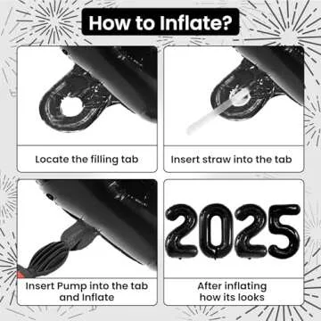 KatchOn, Huge Black 2025 Balloons Number - 42 Inch, Graduation Balloons | Foil 2025 Balloons Black, Graduation Decorations Class of 2025 | Black 2025 Balloon Numbers for Graduation Decorations 2025