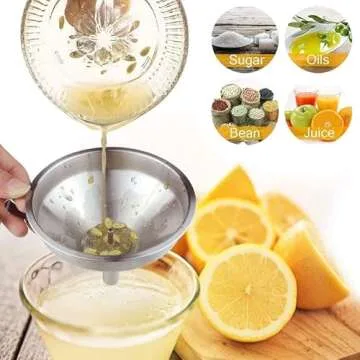 HAUSPROFI Stainless Steel Funnel with Fine Mesh Filter | 5.1 Inch