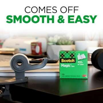 Scotch Magic Tape, Invisible, Home Office Supplies and Back to School Supplies for College and Classrooms, 4 Rolls