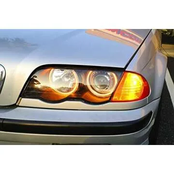 iJDMTOY Switchback Dual-Color White/Amber 336-SMD LED Angel Eyes Halo Rings Kit Compatible with BMW E36 E46 3 Series E39 5 Series E38 7 Series (Fit Xenon Trim ONLY)