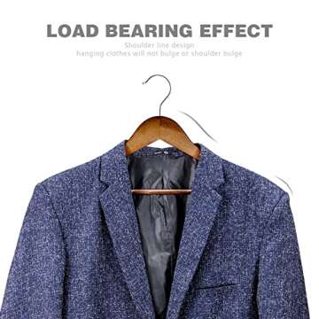 HOUSE DAY Wooden Hangers 30 Pack - Solid, Heavy Duty Coat Hangers for Organization