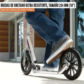 Razor A6 Kick Scooter for Kids Ages 8+ - Extra-Tall Handlebars & Longer Deck, 10" Urethane Wheels, Anti-Rattle Technology, For Riders Up to 220 lbs