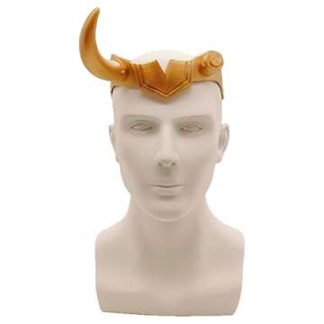 juyocmy Loki Crown Horns Women masquerade mask Gold Horns Cosplay tv Head Costumes PropProp for Lady Costume