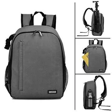 CADeN Camera Backpack Bag Professional for DSLR/SLR Mirrorless Camera Waterproof, Camera Case Compatible for Sony Canon Nikon Camera and Lens Tripod Accessories Gray