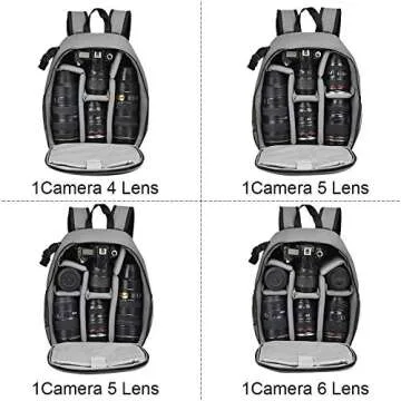 CADeN Camera Backpack Bag Professional for DSLR/SLR Mirrorless Camera Waterproof, Camera Case Compatible for Sony Canon Nikon Camera and Lens Tripod Accessories Gray