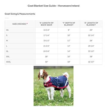 Horseware Ireland Breathable Waterproof Windproof Cold Weather Adjustable Goat Coat (100g Fill), Navy/Red, Large