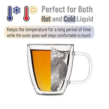 BTaT Double Wall Glass Coffee Mugs Set of 4 Insulated