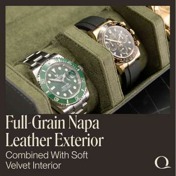 Men's Napa Leather Hexagon Watch Roll Travel Case