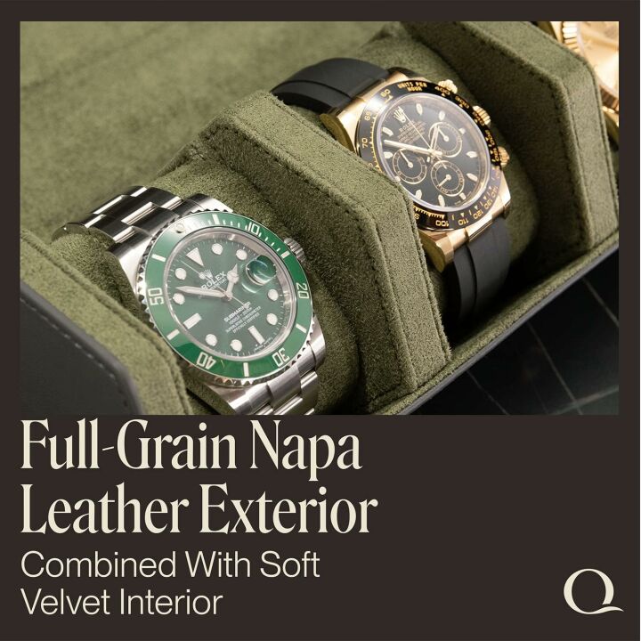 Men's Napa Leather Hexagon Watch Roll Travel Case