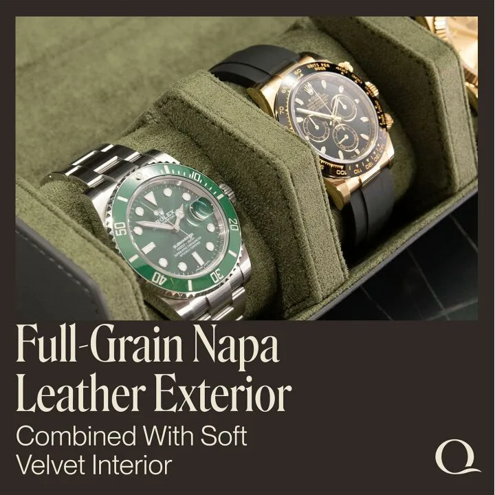 Men's Napa Leather Hexagon Watch Roll Travel Case