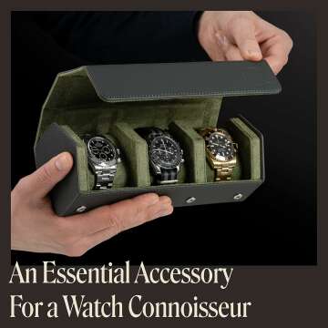 Men's Napa Leather Hexagon Watch Roll Travel Case