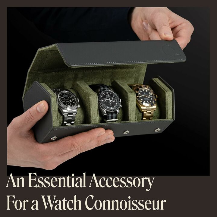 Men's Napa Leather Hexagon Watch Roll Travel Case