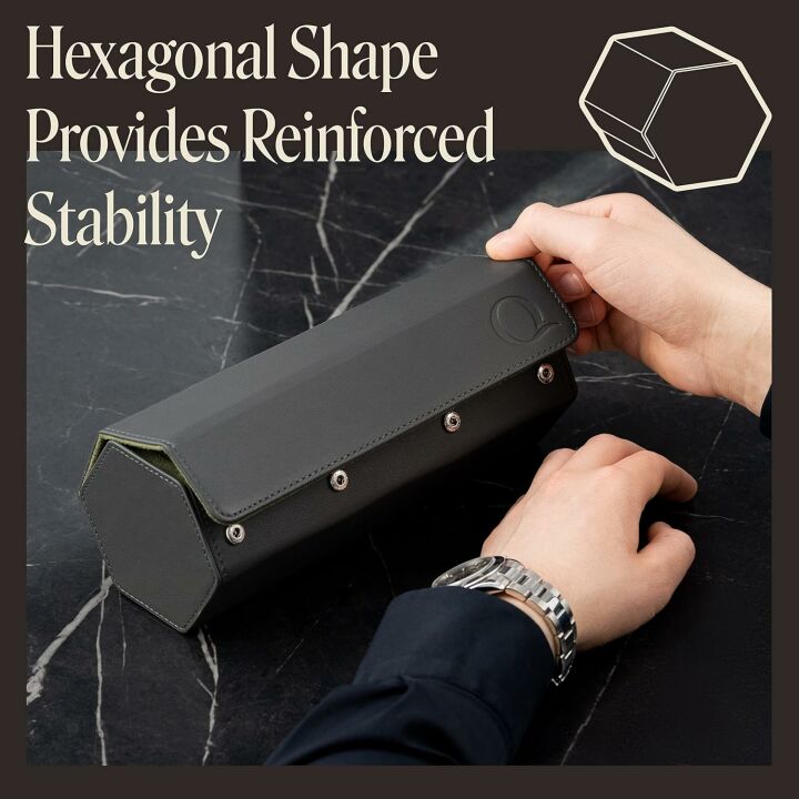 Men's Napa Leather Hexagon Watch Roll Travel Case
