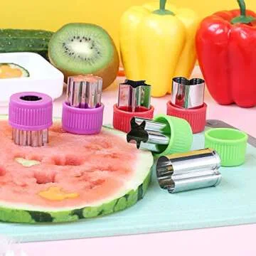 CECIAOAIME Mini Cookie Cutter Set 30 pcs for Kids Vegetable Cutters and Fruit Stamp Mold Different Shapes and Sizes Stainless Steel