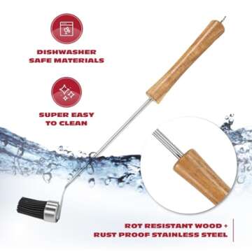 BBQ-AID Basting Brush - Silicone Brush for Glazing and Seasoning