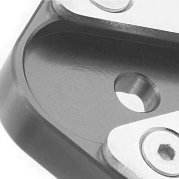 CNC Motorcycle Side stand Kickstand Extension Foot Plate Pad Kickstand Side Stand Extension Enlarger Pad Plate For Sprint Primavera 150 (Titanium)