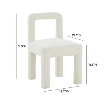 Tov Furniture Boucle Dining Chair for Elegant Spaces