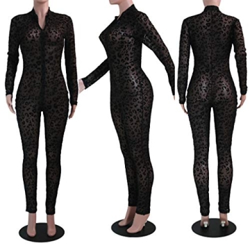 Uni Clau Deep V Neck Mesh Jumpsuit for Nights Out