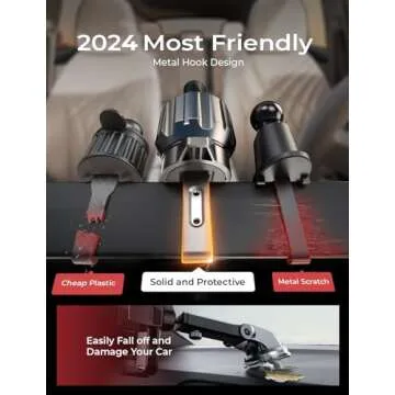 LISEN Phone Mount for Car Vent [Never Blocking] Rotatable Car Phone Holder Mount Air Vent Clip 2024 Hands Free Cell Phone Car Mount for iPhone 16 Pro Max Plus 15 14 13 Samsung Android, Black