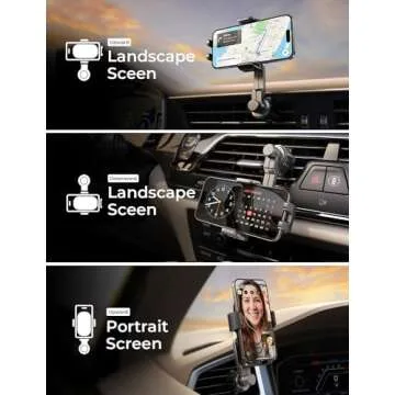 LISEN Phone Mount for Car Vent [Never Blocking] Rotatable Car Phone Holder Mount Air Vent Clip 2024 Hands Free Cell Phone Car Mount for iPhone 16 Pro Max Plus 15 14 13 Samsung Android, Black