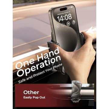 LISEN Phone Mount for Car Vent [Never Blocking] Rotatable Car Phone Holder Mount Air Vent Clip 2024 Hands Free Cell Phone Car Mount for iPhone 16 Pro Max Plus 15 14 13 Samsung Android, Black