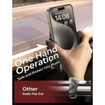 LISEN Phone Mount for Car Vent [Never Blocking] Rotatable Car Phone Holder Mount Air Vent Clip 2024 Hands Free Cell Phone Car Mount for iPhone 16 Pro Max Plus 15 14 13 Samsung Android, Black