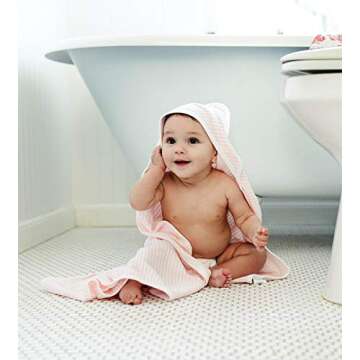 Burts Bees Baby Infant Hooded Towels Rosy Spring Organic Cotton, Unisex Bath Essentials and Newborn Necessities, Soft Nursery Towel with Hood Set, 2-Pack Size 29 x 29 Inch