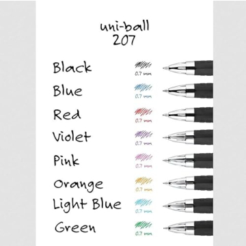Uni-Ball 207 Black Gel Pens 12 Pack for Smooth Writing