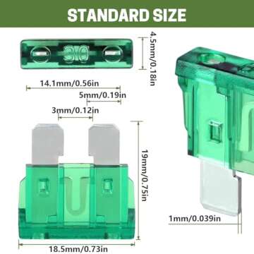 LOCOPOW 100Pcs Assorted Blade Fuses - Essential Safety Kit for Cars & RVs