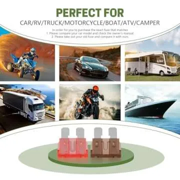 LOCOPOW 100Pcs Standard Blade Fuses Kit for Cars and RVs