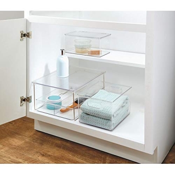 iDesign Med+ Clear Bathroom Vanity Bin with Lid