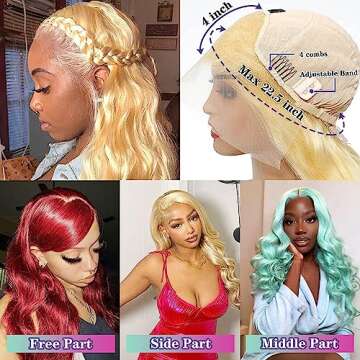 Frisily Blonde Lace Front Human Hair 20inch Wig