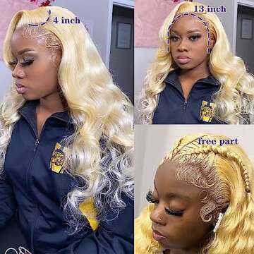 Frisily Blonde Lace Front Human Hair 20inch Wig