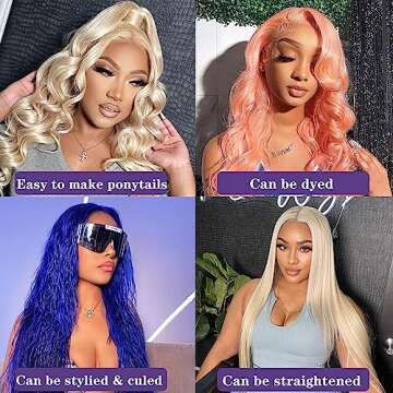 Frisily Blonde Lace Front Human Hair 20inch Wig