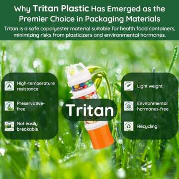 BeneLabel Stackable Food Storage Containers with Twist Lock System - BPA-Free Tritan Containers for ...