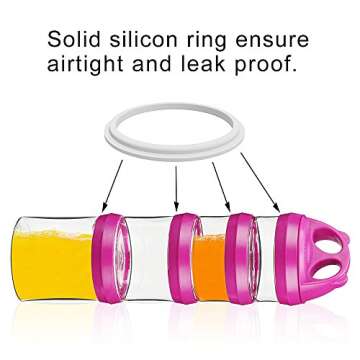 BeneLabel Stackable Food Storage Containers with Twist Lock System - BPA-Free Tritan Containers for Travel, Formula, Protein Powder, Snacks - Leakproof & Dishwasher Safe (Red and White, 31oz per)