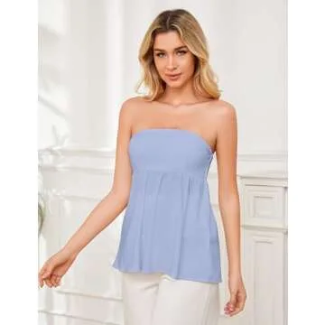 Ythomm Women's Casual Ruffle Hem Tube Top for Summer